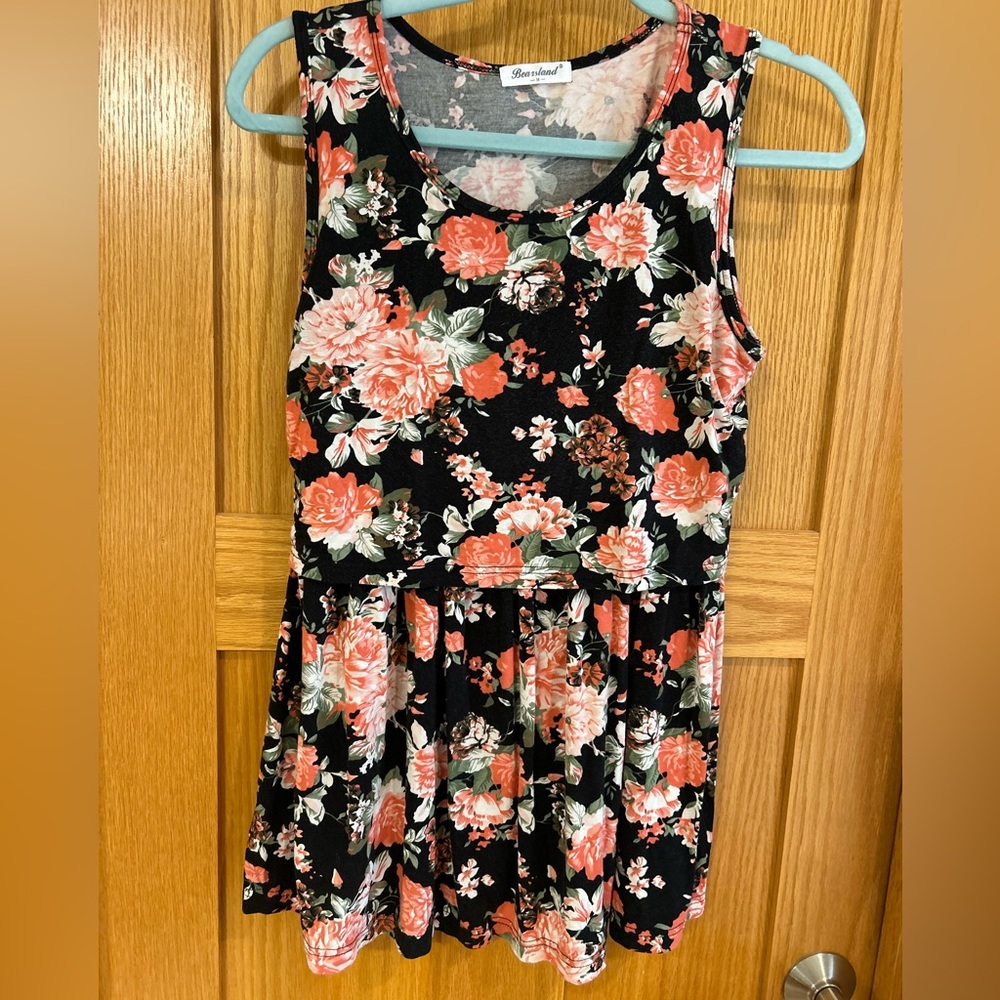 Floral Maternity and Nursing Tank Top Size M